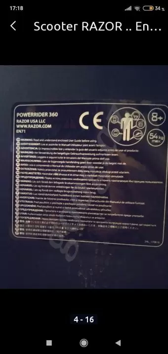 Skuter Razor Elektrikli